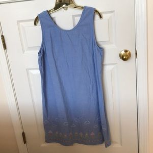 Embroidered blue dress boutique purchase NWOT
